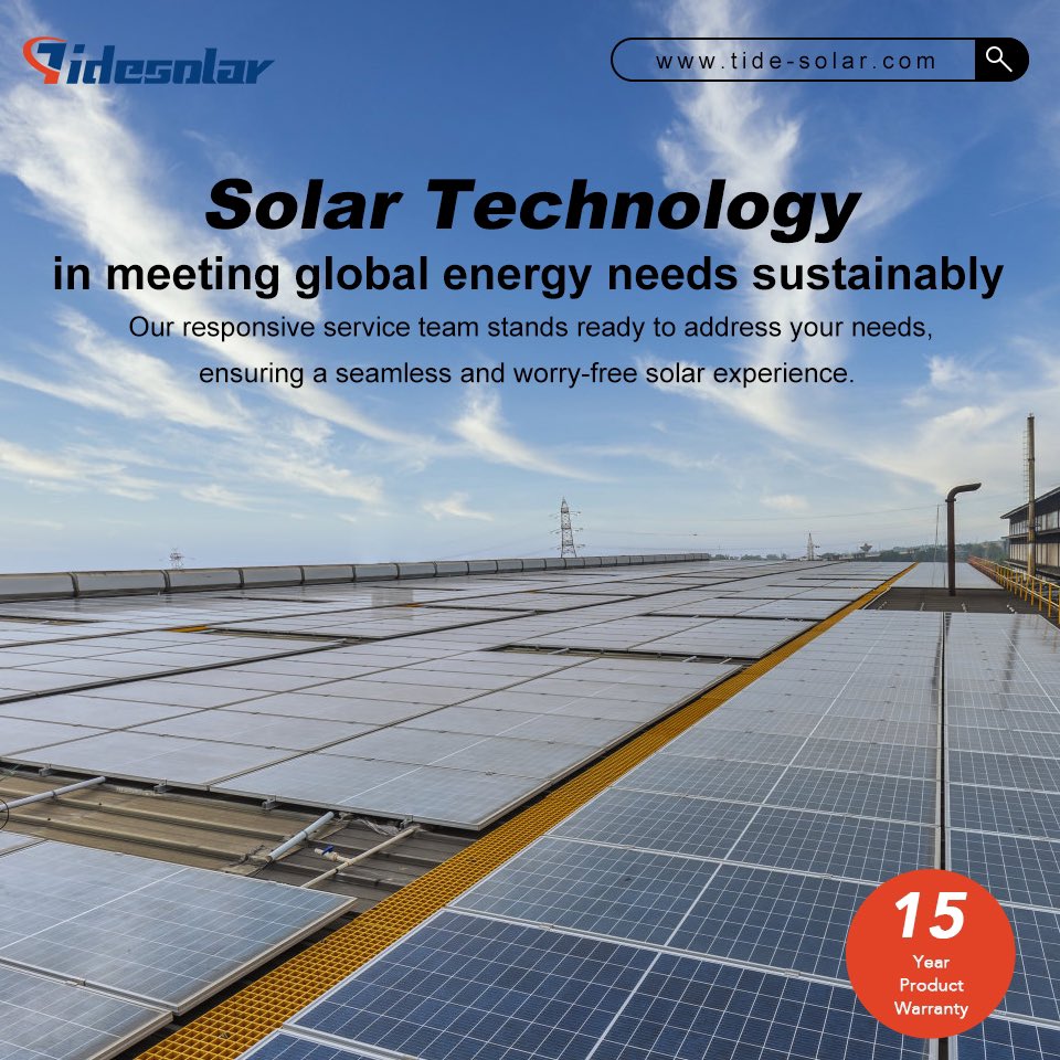 Tidesolar--Your expert on solar solutions
Solar cell/Solar module/Solar system/Solar power station
Committed to providing you a sustainable future 
Email: info@tide-solar.com
tide-solar.com
#SolarPanel #SolarModule #PVModule #PVPanel #Solarenergy #Cleanenergy