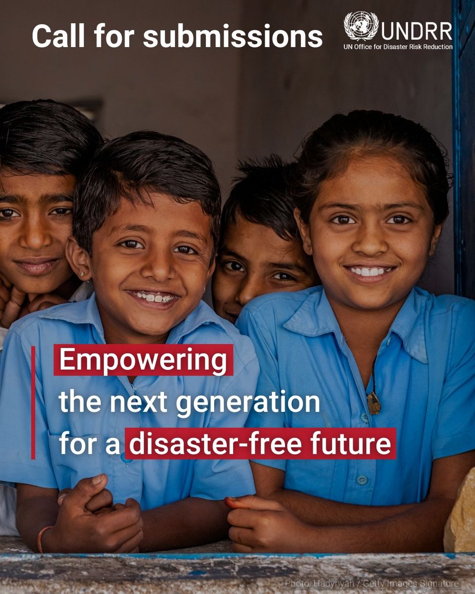 Contribute to the 2024 #DRRday campaign, to inspire and engage children & youth on disaster risk reduction. Share your institution’s good practices in engaging children & youth on disaster resilience. More ➡️ iddrr.undrr.org/quick/84214 #DRRday #OurResilientFuture