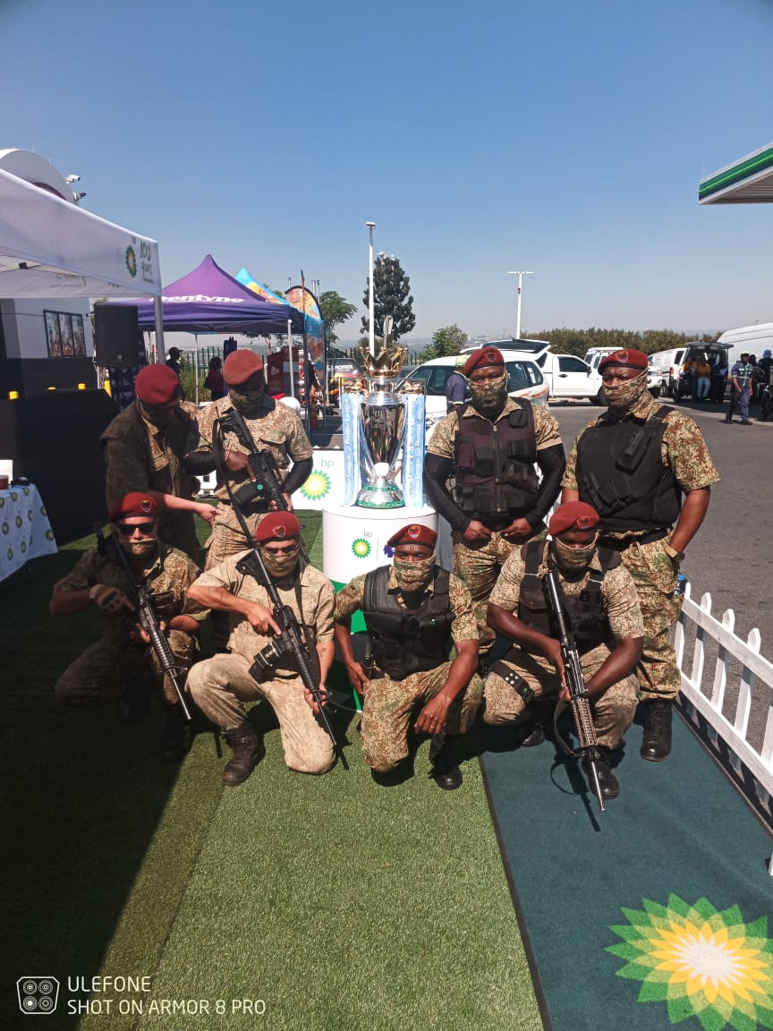 Exciting news! Fidelity Specialised Services is now BP's official security partner for the Premier League Cup, touring South Africa. Recently, they met with former soccer star Jay Jay Okocha.

#SpecialisedServices #visibility #teamwork #FidelityServicesGroup #WeAreFidelity