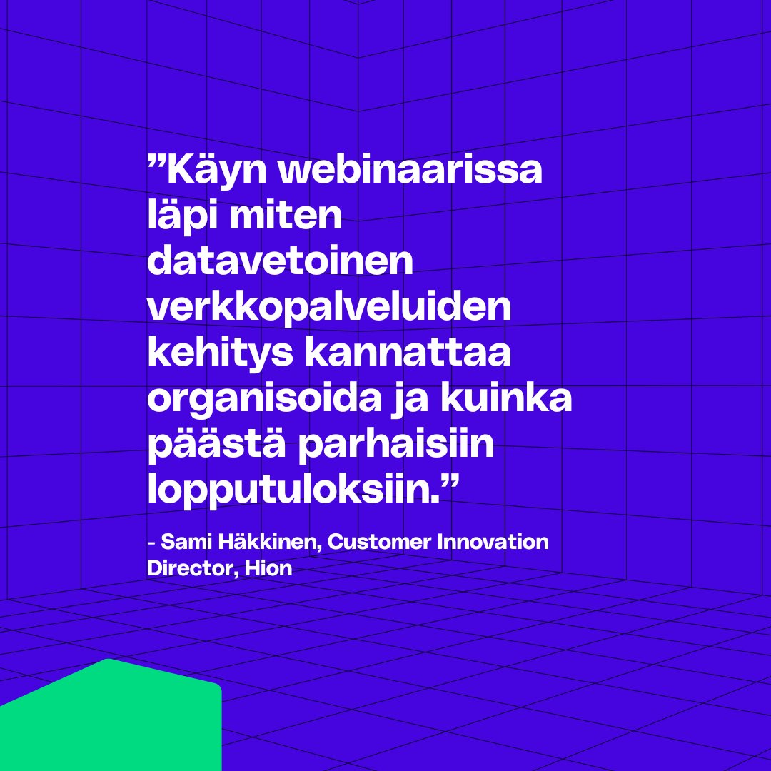 👉Ilmoittaudu mukaan webinaariimme ja tule kuulemaan vinkkejä verkkopalvelun datavetoiseen kehittämiseen! Mukana puhumassa Sami Häkkinen, joka tulee kertomaan kuinka datavetoinen kehitys kuuluu olennaisena osana digitaaliseen asiakaskokemukseen.

hiondigital.com/kehita-verkkop…