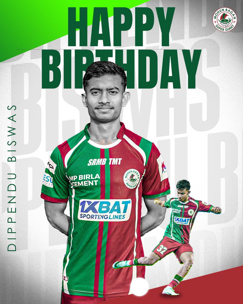 Birthday wishes go out to one of our very own, Dippendu Biswas! Join us in wishing the young defender a happy 21st! 💚♥️

#MBSG #JoyMohunBagan #আমরাসবুজমেরুন