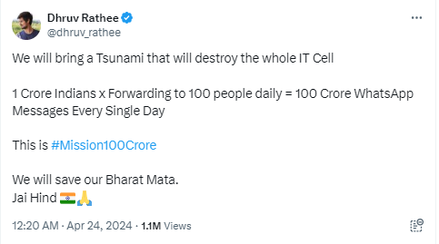 IndiaCrooks's tweet photo. I hope people (especially #AAPtards #CongiTards #Commis) don't fall for such posts as they only benefit those who have large following and verified. These #Faksters making huge money from these posts due to high engagement. Impact on people voting-pattern in booths, is BIG ZERO! https://t.co/D7VDvAaKVr