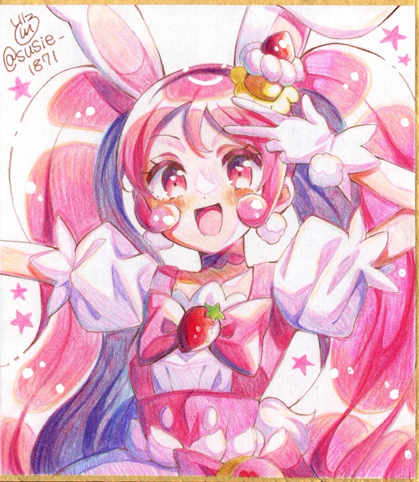 キュアホイップ、できあがり!#precure#色紙 