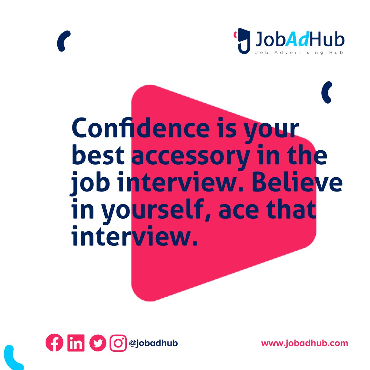 Confidence is your secret weapon in the job interview arena. Trust yourself, and you'll conquer that interview. 💼✨ #JobInterviewTips