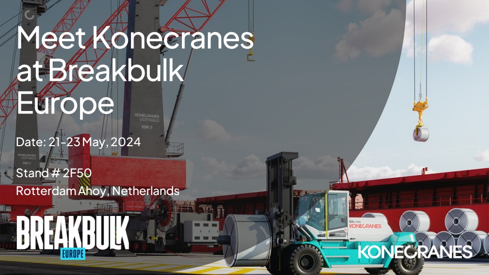 We can't wait to meet you at @Break_Bulk Europe! Mark your calendar to visit us at stand 2F50, where #Konecranes experts in @KCLiftTrucks and #MobileHarborCranes are excited to chat with you about the latest innovations. 👉 okt.to/j1wyYP #moveswhatmatters #portsolutions