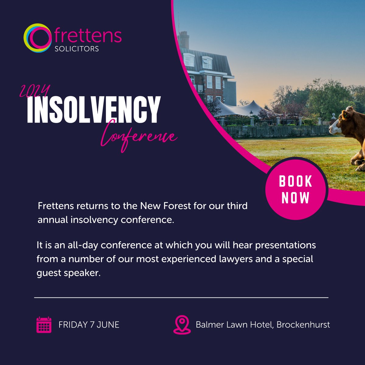 You can now secure your place at our annual Insolvency Conference on Friday 7th June at Balmer Lawn Hotel, Brockenhurst 😁 Malcolm Niekirk and the team will be briefing you on Companies House changes, trading businesses and so much more 🗣 Book here 👉 zurl.co/rjcf