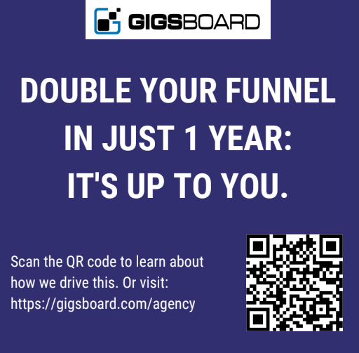 IT Agencies: Double your Business pipeline in just 1 year - All you have to do is sign up on GigsBoard, and we will do the BD scouting for you. All you have to do is be Tech-ready to deliver with high quality.

Scan the QR code to learn how we do it.

#ITAgency #ITContracting
