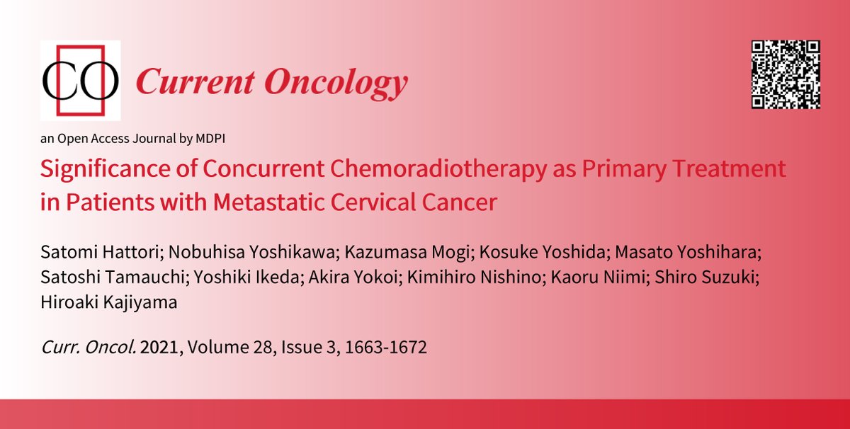 🔝 #HighlyCitedPaper
Significance of Concurrent Chemoradiotherapy as Primary Treatment in Patients with Metastatic Cervical Cancer
brnw.ch/21wJ77B 
#cervicalcancer #chemoradiotherapy #biomarker