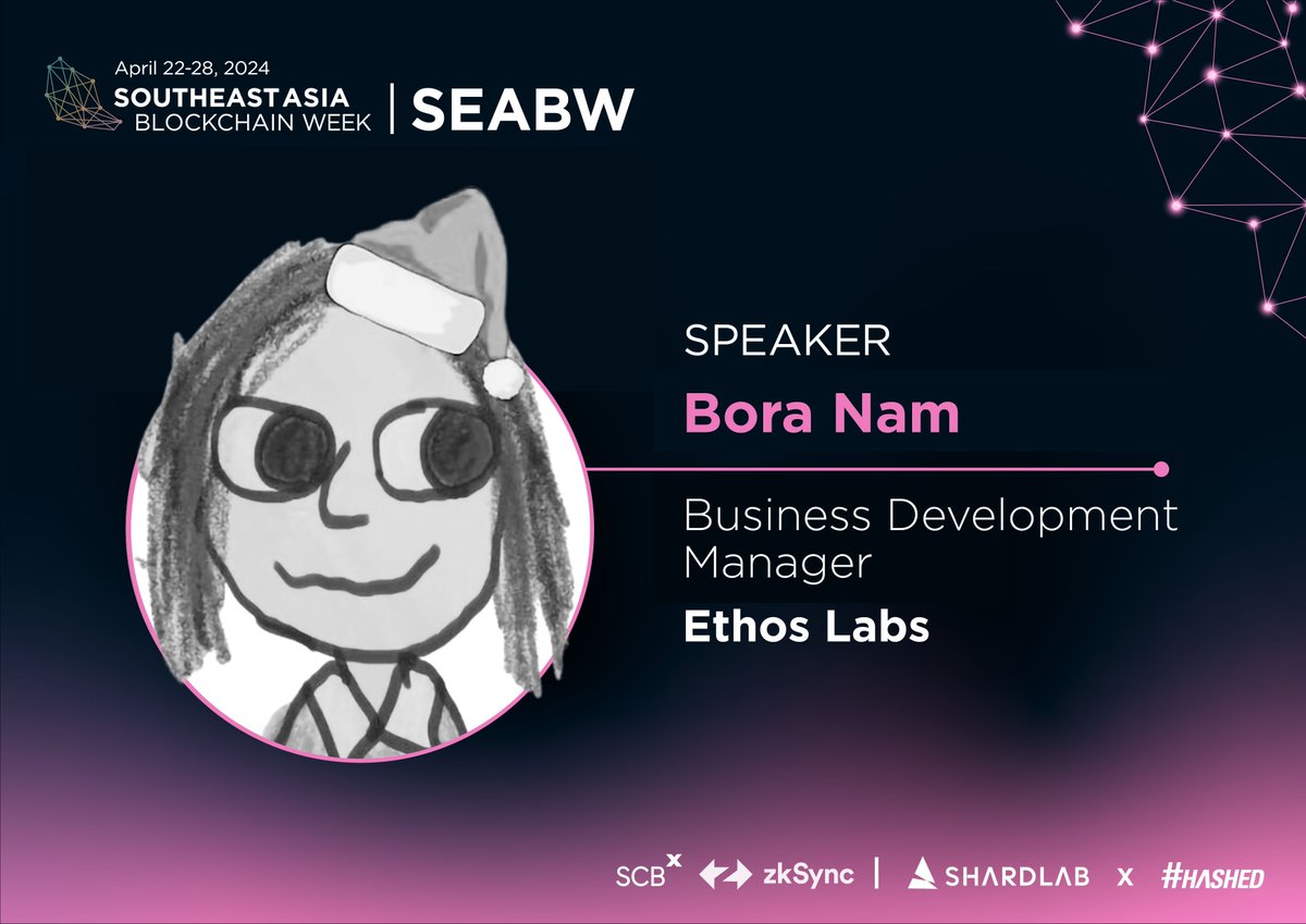 🙌 Please welcome Bora Nam @boratheworld to #SEABW2024! Bora is BD Manager at Ethos Labs @EthosStake, a restaking protocol bringing the Cosmos & Ethereum ecosystems closer. At Ethos, Bora drives strategic partnerships leveraging her past experience at Keplr Wallet and Osmosis.