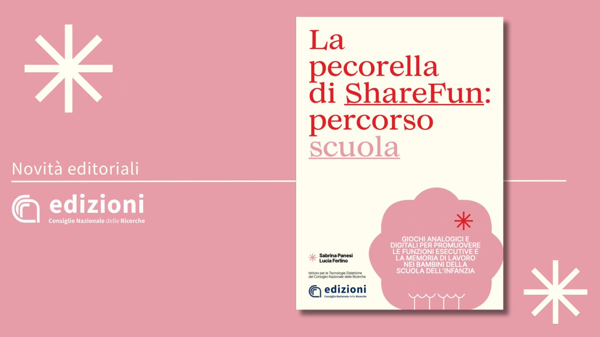 🆕Novità editoriali #CNRedizioni
'La pecorella di ShareFun: percorso scuola'
di Sabrina Panesi, Lucia Ferlino, @CnrItd
Giochi analogici e digitali per promuovere funzioni esecutive e memoria di lavoro nei bambini della scuola dell’infanzia
 Pdf👉cnr.it/it/new_editori…

@MC_Carro