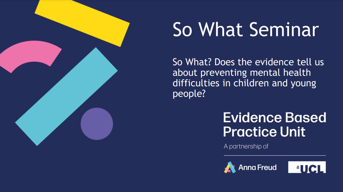 Our So What seminar discussed prevention: “A lot of the work that we do at the Evidence Based Practice Unit is about thinking about how we can improve the knowledge, how we can improve the implementation and the prioritisation of prevention.' Watch now: orlo.uk/zfPKk