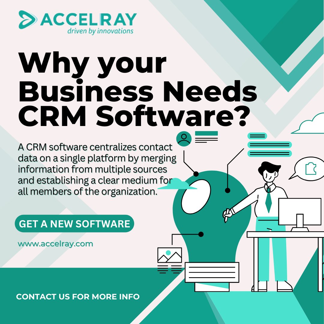 A CRM software helps manage all your customer related data from a single platform Contact us for more info : info@accelray.com #CRM #SoftwareDevelopment #IT