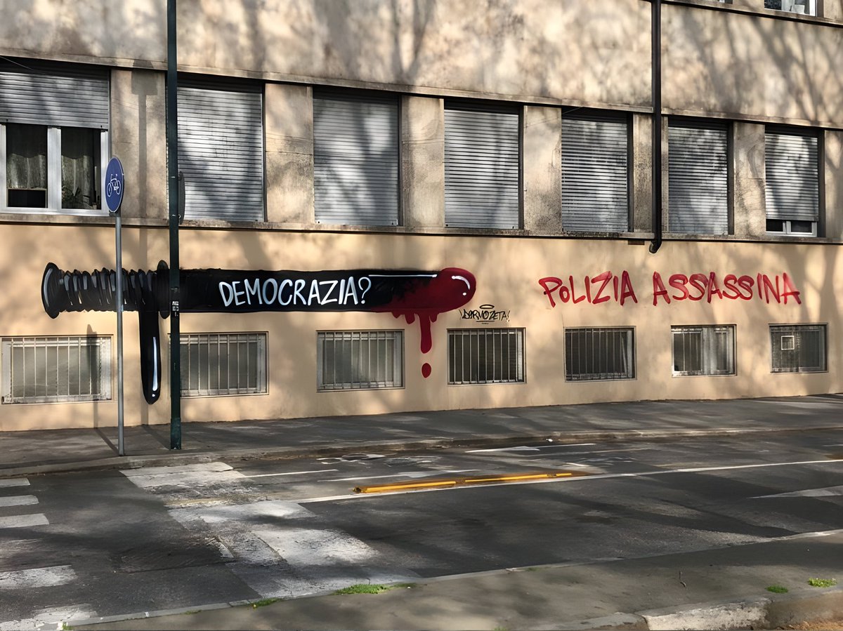 'Democracy? Killer Cops'
Seen in Torino, Italy