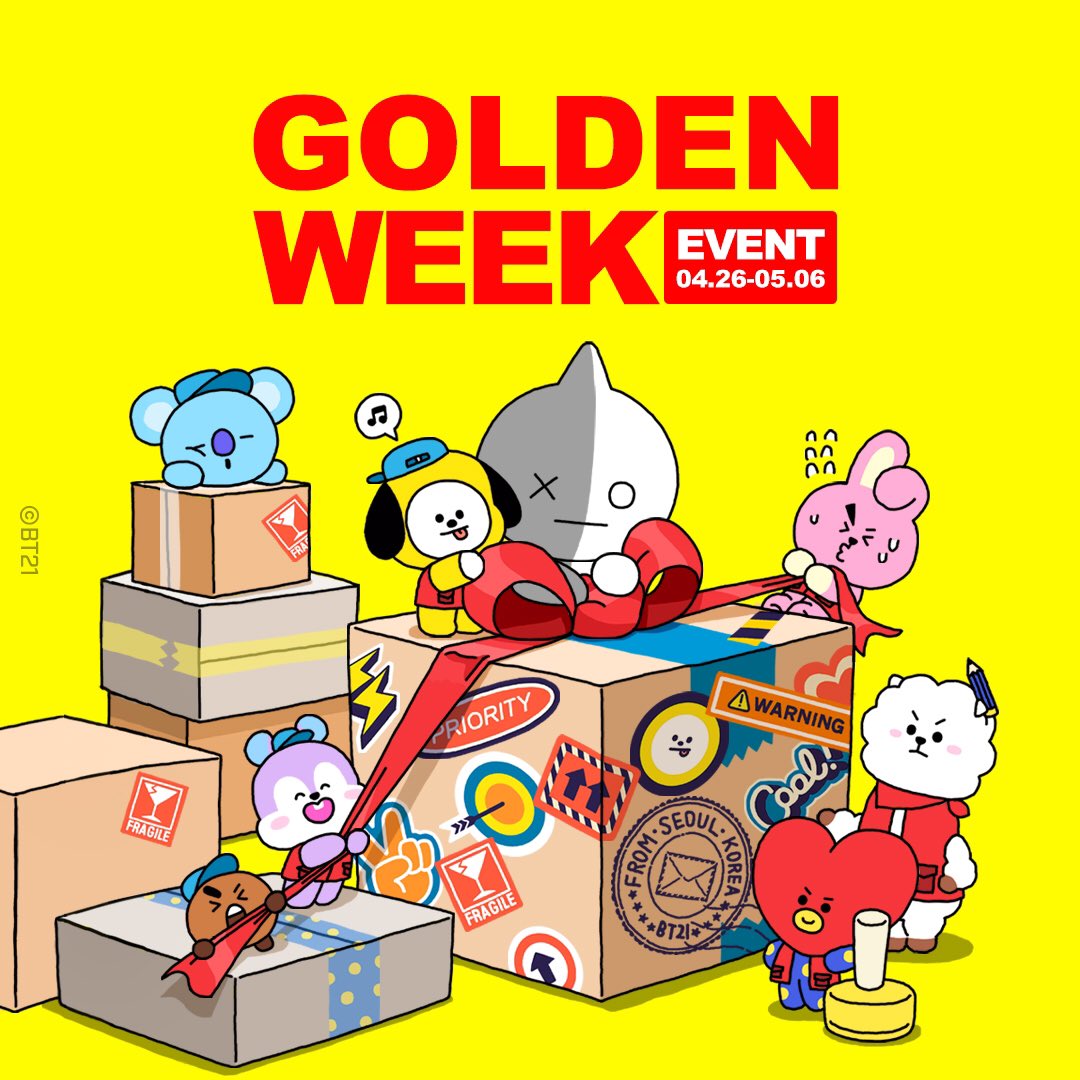 LINEFRIENDSinfo's tweet photo. BT21 Golden Week Event🌟

04.26-05.06 (KST)

📍All LINE FRIENDS offline stores in Korea
- 10% discount for international customers with passport verification.
- Lucky draw for tax-free purchases over 200,000 won

📍LINE FRIENDS SQUARE Myeongdong
- Get Free BT21 MANG Fan for purchases over 100,000 won, including BT21 products.

*Events subject to change or early termination based on stock or store conditions.