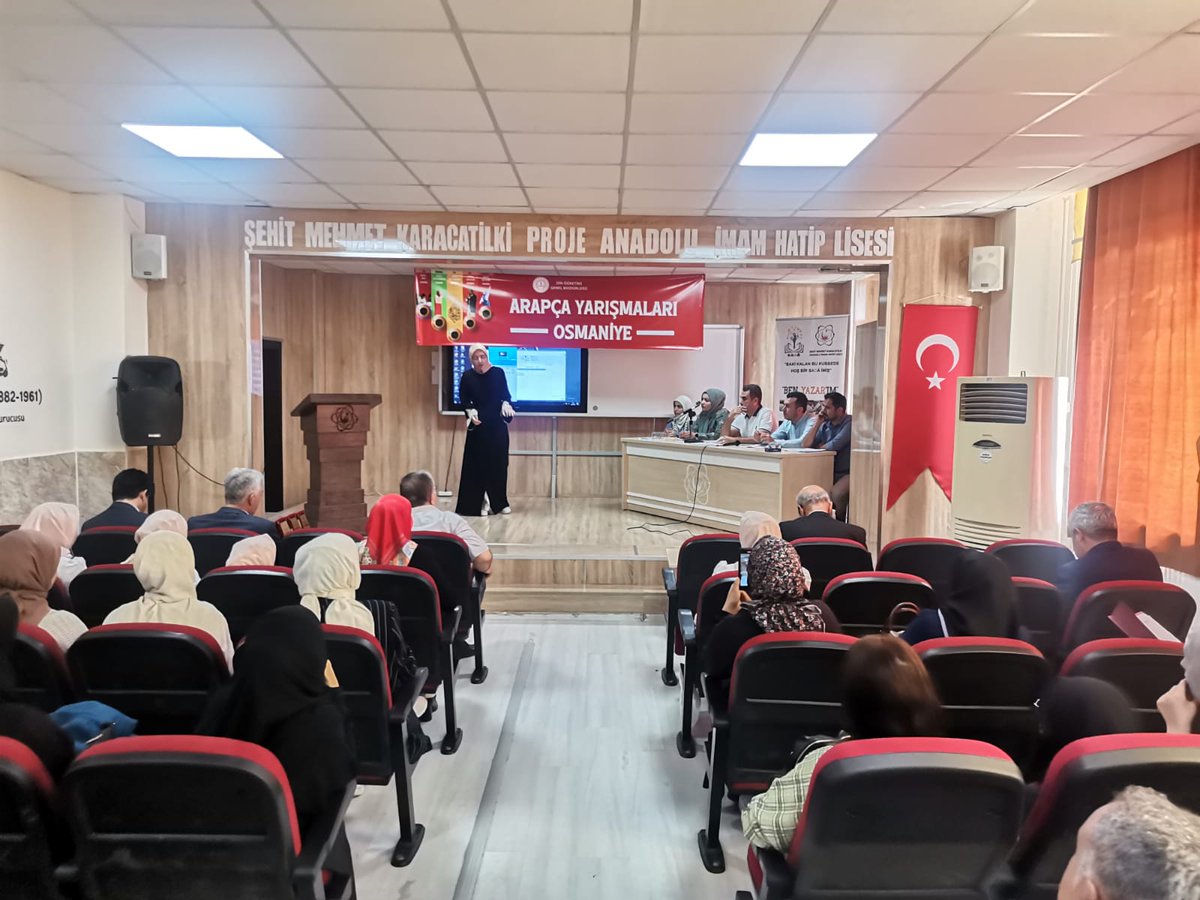 AihlSmk's tweet photo. Din Öğretimi Genel Müdürlüğü yarışmaları kapsamında Arapça bilgi ve etkinlik yarışmaları Osmaniye il finali okulumuz salonunda gerçekleştirildi. Arapça şiir okuma yarışması ortaokul ve lise öğrencileri düzeyinde Arapça Çocuk Şarkıları yarışması ortaokul düzeyinde gerçekleşti. https://t.co/WsKZBqtqYN