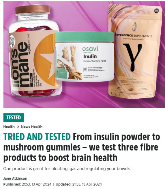 OsaviScience's tweet photo. Our Inulin has been featured in The Sun Tried and Tested feature for boosting brain health and providing a great source of fibre! Available to read online and in print 📰 https://t.co/42JKVLRqLT