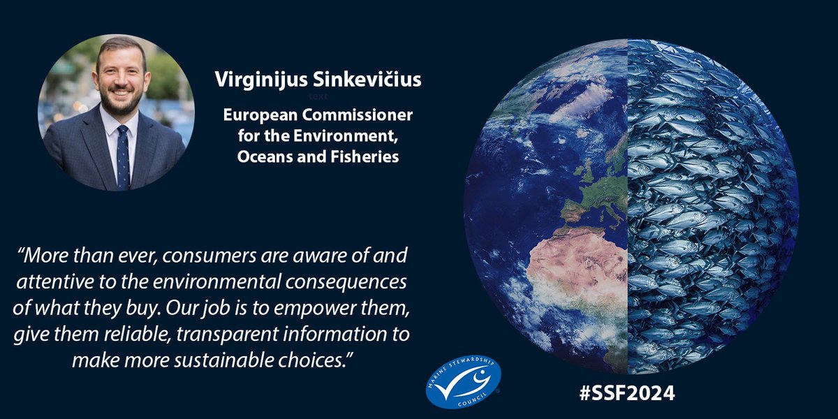 🗣 European Commissioner for the Environment, Oceans & Fisheries @VSinkevicius said: “More than ever, consumers are aware of the environmental consequences of what they buy.”

💻 bit.ly/MSCSFF #SFF2024

#SustainableFishing