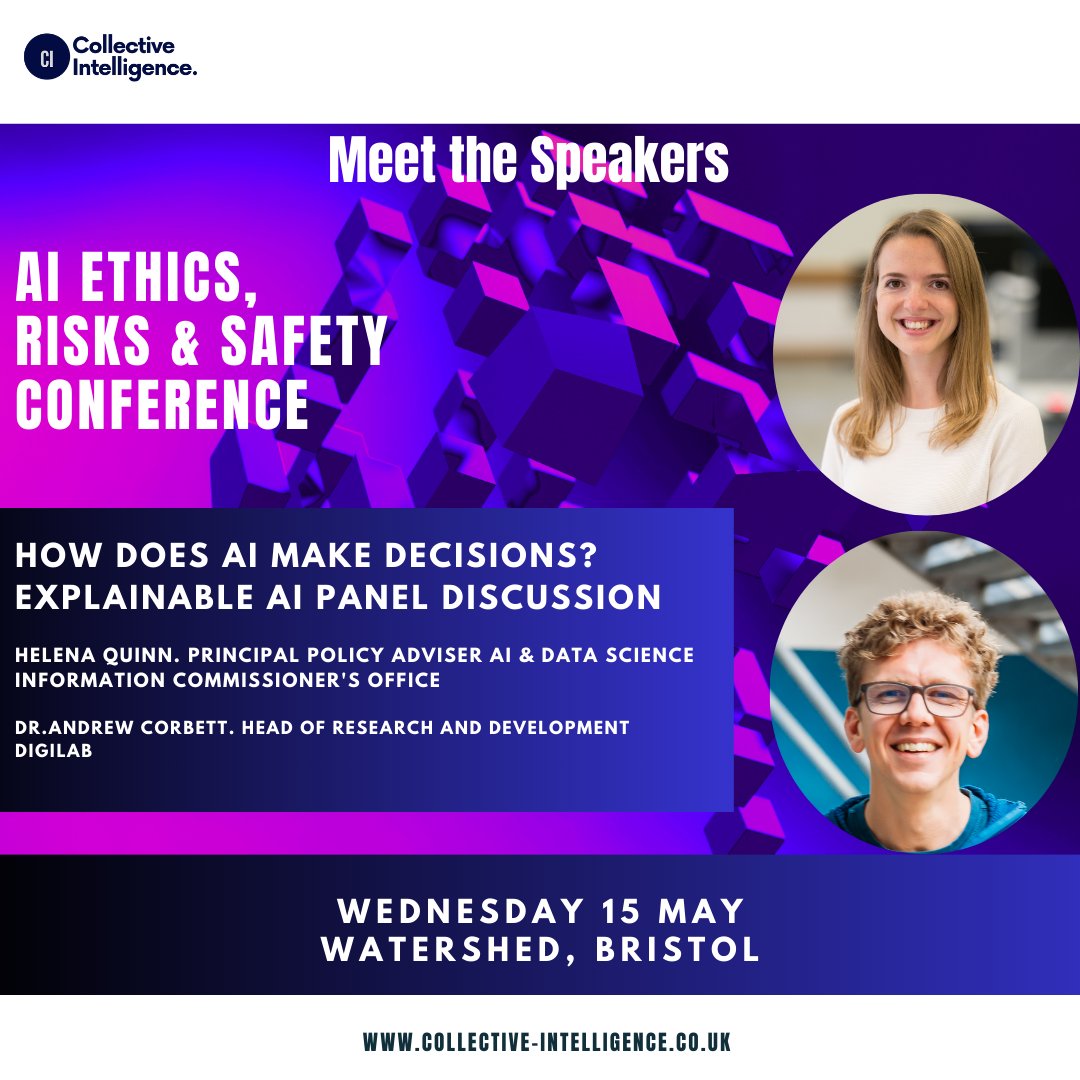 How does #AI make decisions?  Come and join a lively discussion with two experts in #XAI from
@ICOnews and #Digilab.
Moderated by @benbyford @machine_ethics  

#aiethicsconf2024 eventbrite.co.uk/e/ai-ethics-ri…

#aiethics #bristol