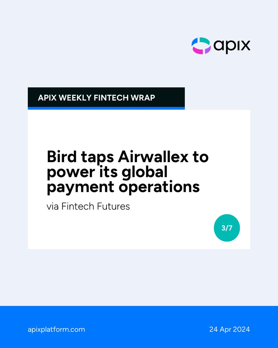 ⚡ Bird taps @airwallex to power its global #payment operations (via @Fintech Futures)
fintechfutures.com/2024/04/bird-t…

#InternationalPayments #Operations #Global