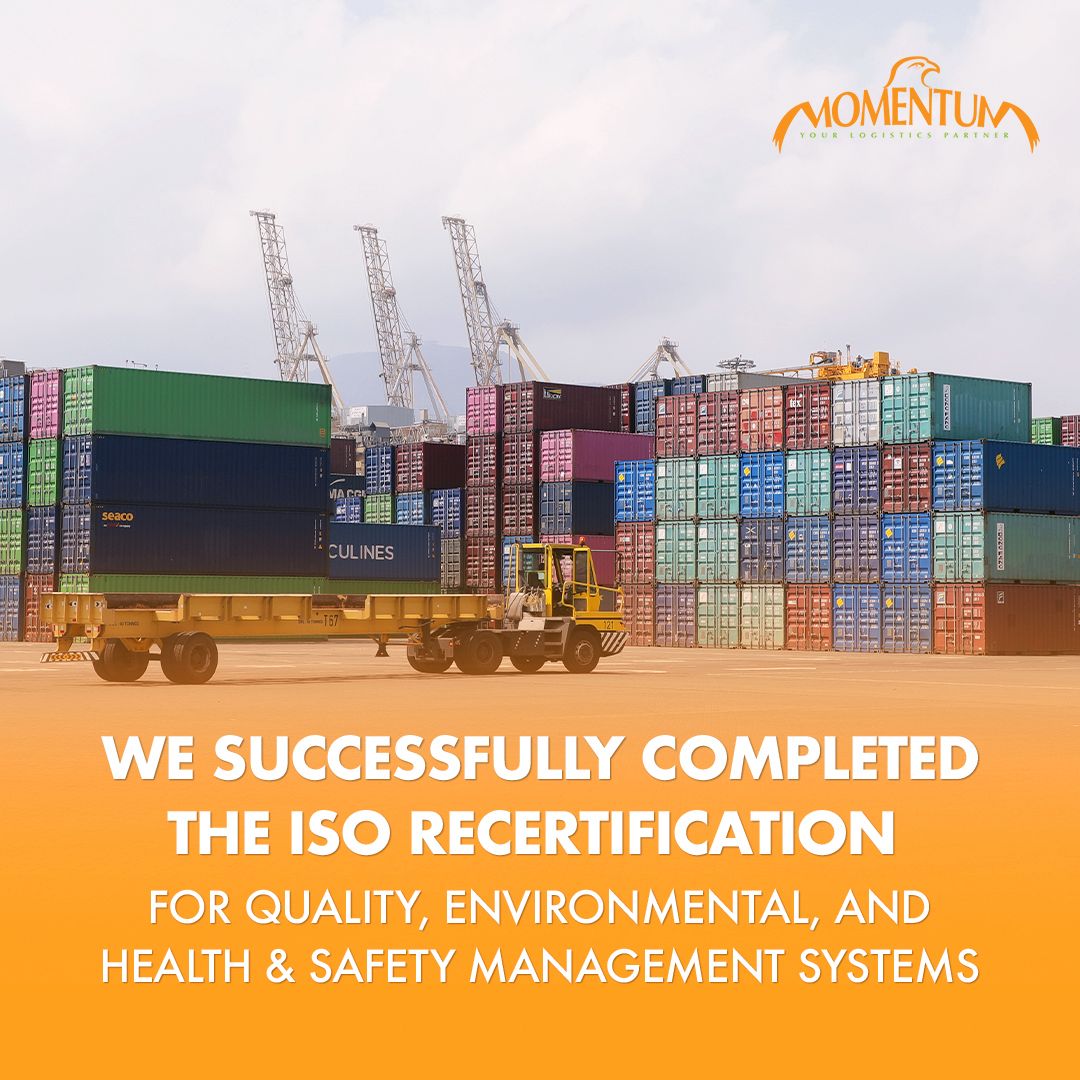 Exciting news! #MomentumLogistics has aced the #ISORecertification for Quality, Environmental, and Health & Safety Management Systems with zero non-conformities. A big shout-out to our team for ensuring top-notch standards.  #ISO9001 #ISO14001 #ISO45001