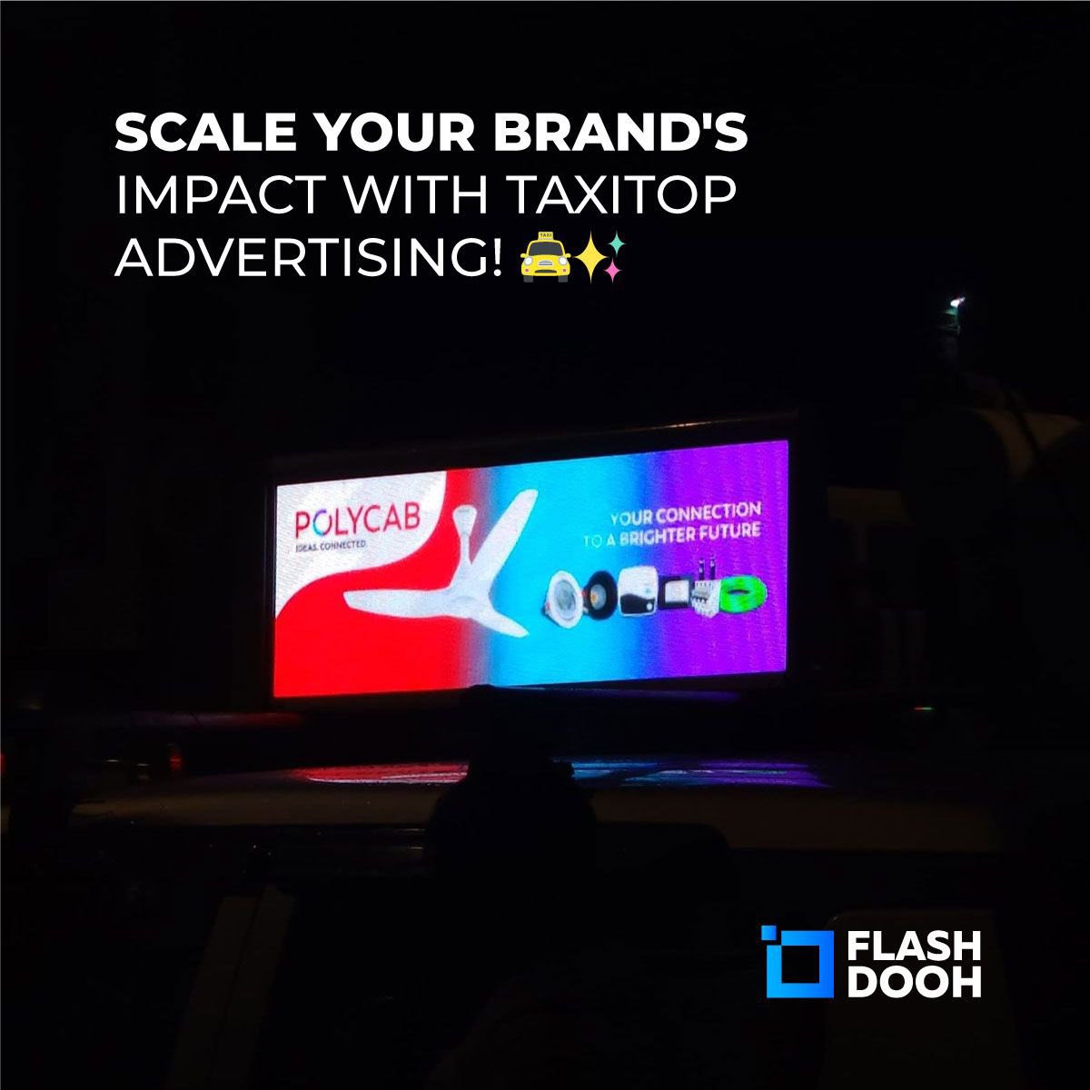 Reach your audience with precision and scale your brand's impact with FlashDOOH.

Visit flashdooh.com 

Write to us on hello@flashdooh.com

#TaxitopAdvertising #BrandImpact #FlashDOOH #TargetedCampaigns  #mumbaiads #mediaplanning #digitaladvertising #taxitopmedia