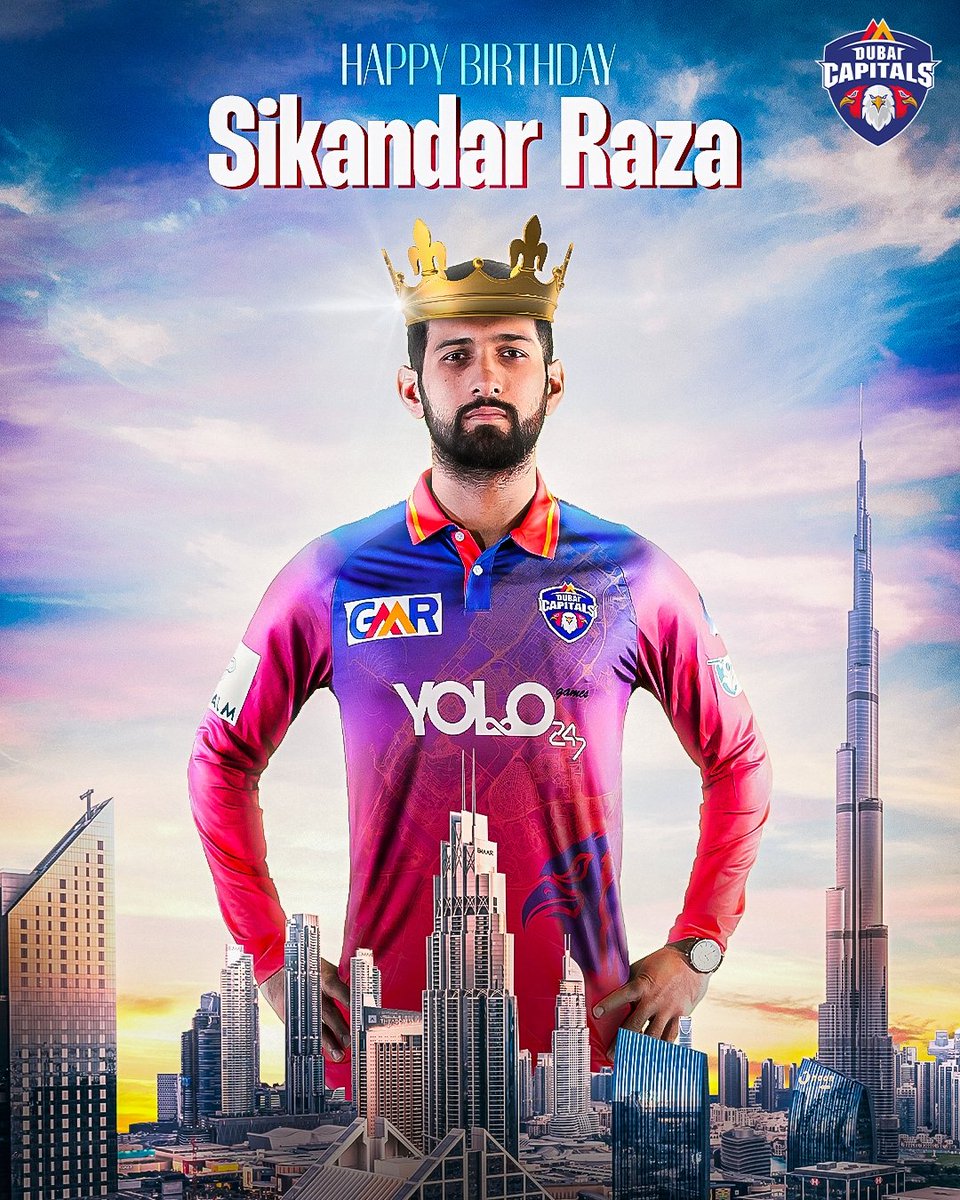 The Man. The Myth. The Legend. 👑🤩

Here's wishing the unstoppable force in the T20 circuit, Sikandar Raza, a very Happy Birthday 👏🥳

#SoarHighDubai #WeAreCapitals
