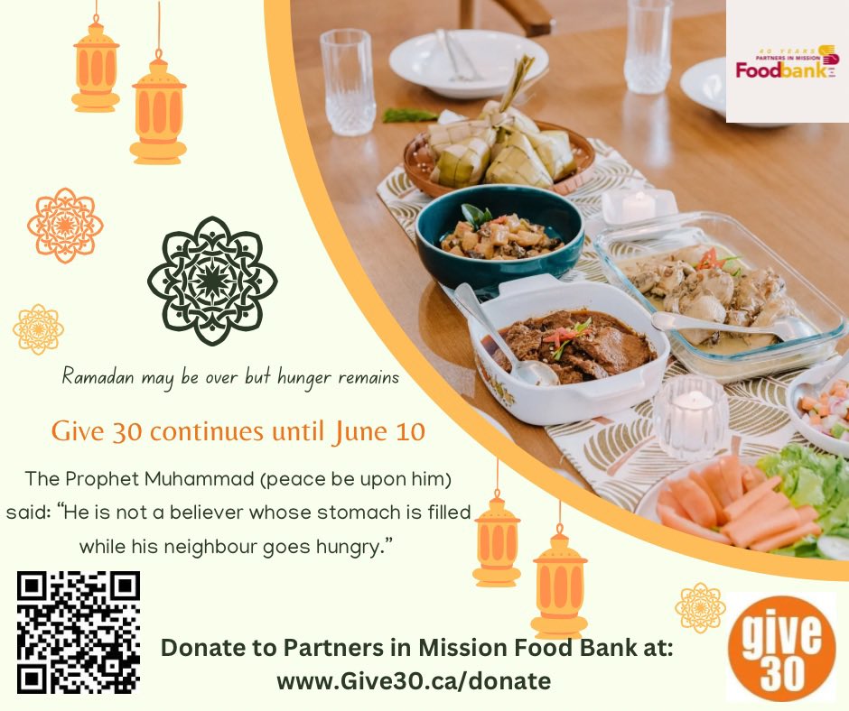 #Ramadan may be over but hunger remains.  The Give 30 campaign continues until June 10.  Help @foodbankktown #FightHunger in #ygk. Donate at: Give30.ca/donate