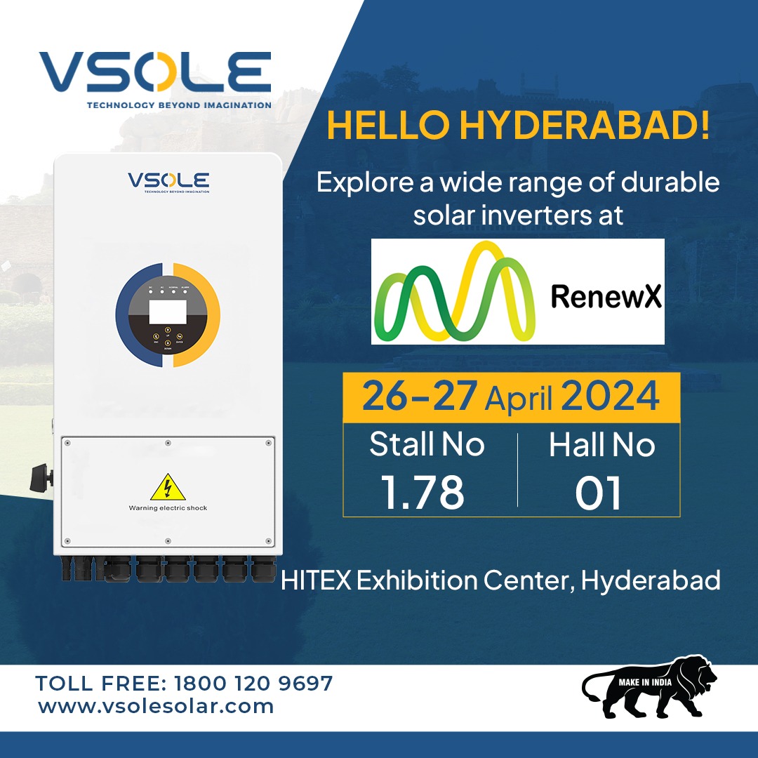 Hello Hyderabad!!!

Be prepared to explore a wide range of durable solar inverters at RenewX 

Date - 26 & 27 April 2024
Venue - HITEX Exhibition Center, Hyderabad
Stall no - 1.78 
hall no  1   

Do visit us.

#solarinverter #energyefficient #lowcost #environmentfriendly