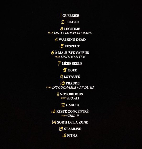 ROHFF : LA TRACKLIST DE 'FITNA' SON NOUVEL ALBUM ! 🔥 5 FEATS : ➡️ LINO & LE RAT LUCIANO ➡️ INTOUCHABLE & AP DU 113 ➡️ BIG ALI ➡️ LYNA MAHYEM ➡️ CHIL-P 📅 DISPO BIENTÔT