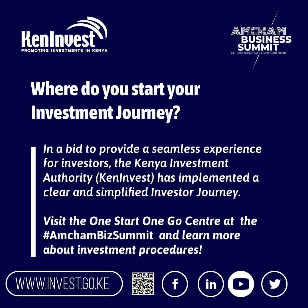 The E-Regulations provide a step-by-step guide on investment procedures in Kenya. Visit eregulations.invest.go.ke for more information.
 #AMCHAMSummit24