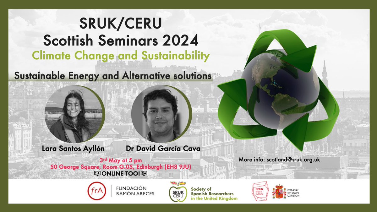 Less than two weeks left for the 3rd Scottish seminar on “Sustainable Energy and Alternative Solutions” organised by @ComunidadCeru ! Join us on the 3rd of May! Details below⬇️⬇️ Get in touch if interested🔭♻️