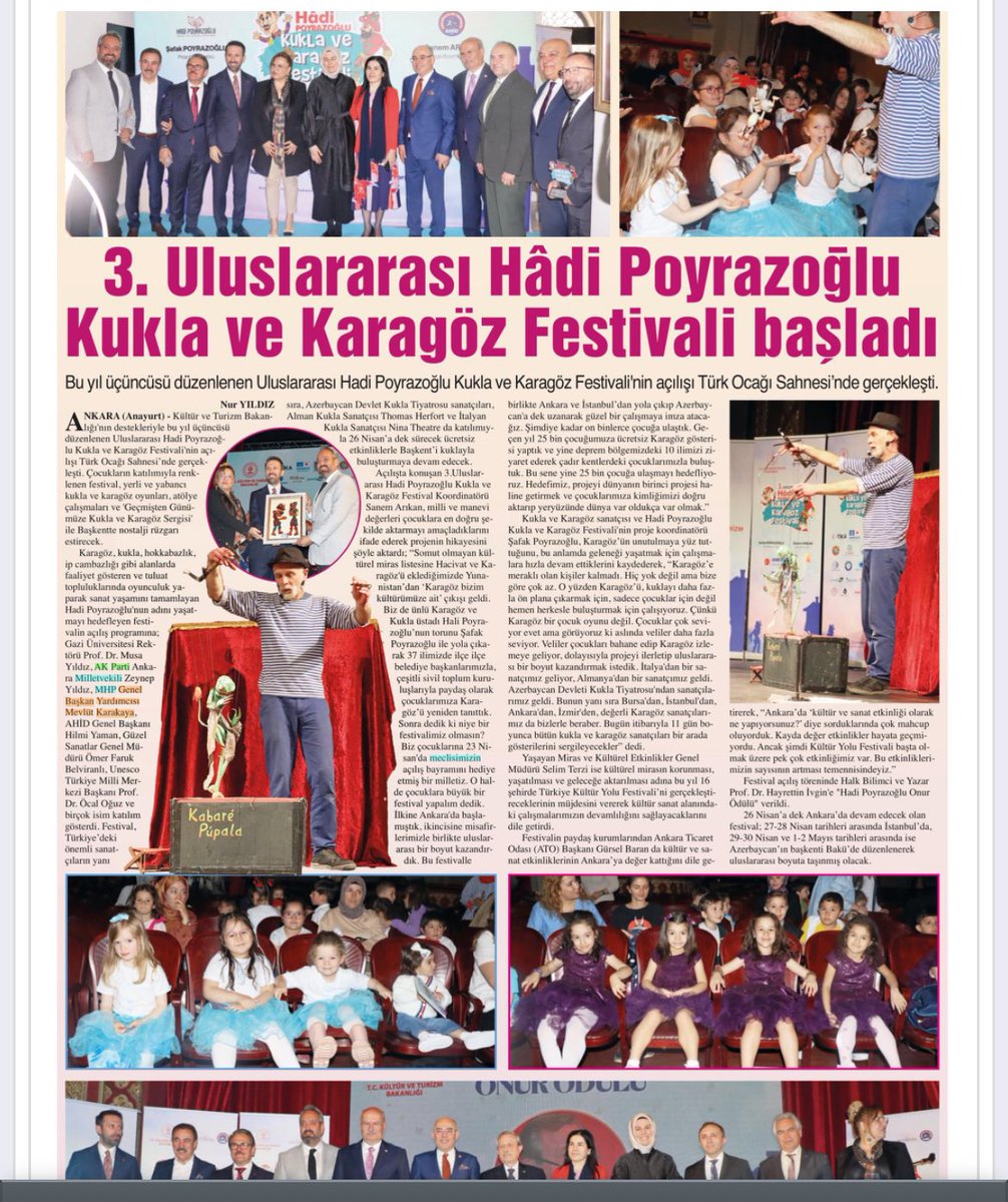 Uluslararası Kukla, Karagöz-Hacivat Festivali Ankara’da başladı…