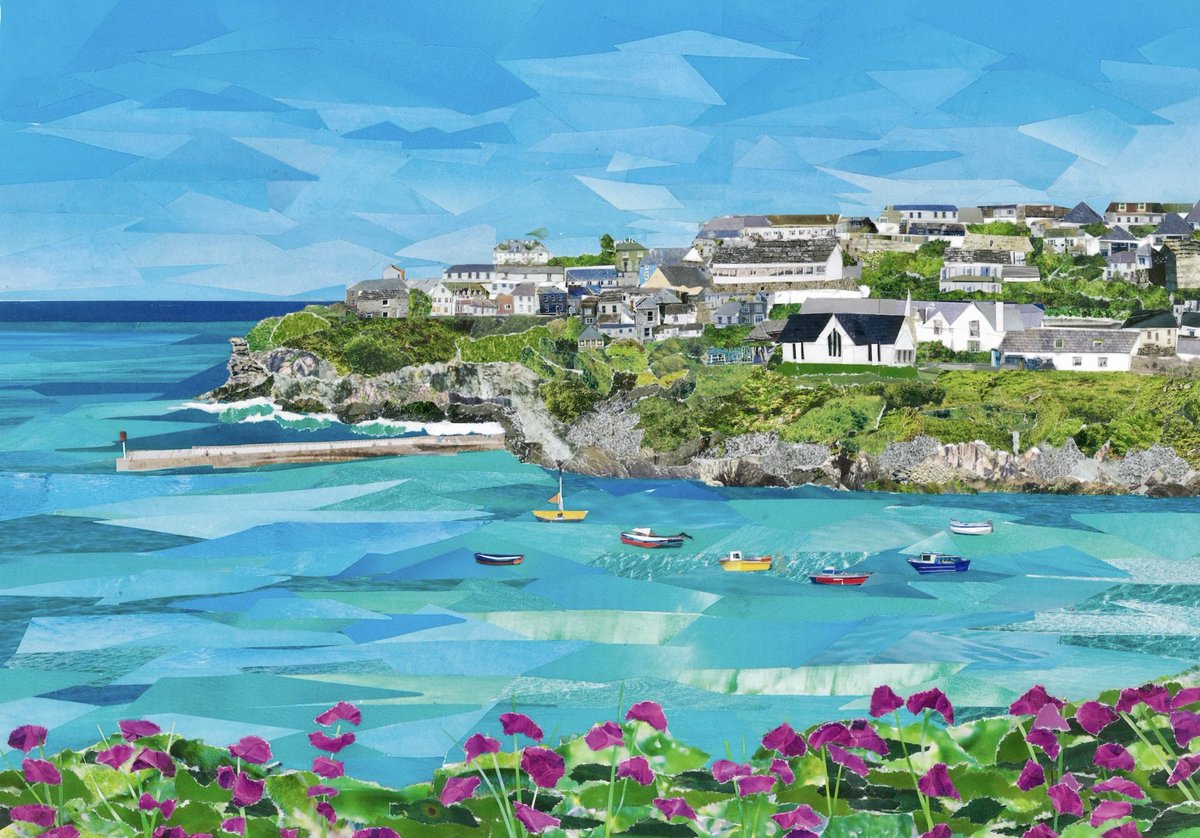 Junkmailart's tweet photo. This is my second Port Isaac commission recently completed and a scene I have collaged before!  I have had the most amazing feedback from my customer which makes it all so worthwhile. #cornwall #portisaac #art #collage https://t.co/HwKAFpGMmP