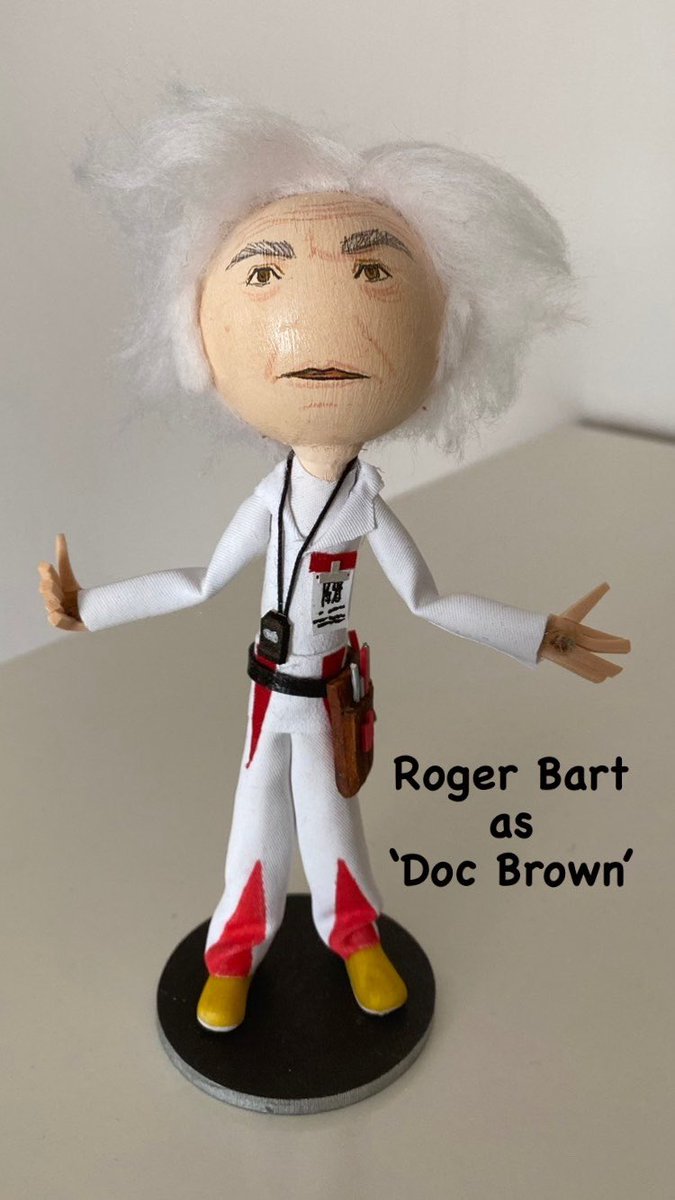 @BTTFBway My custom made Roger Bart as ‘Doc Brown’ doll made by the amazing guys @totallyFabi ⚡️ #DocBrown #BackToTheFuture