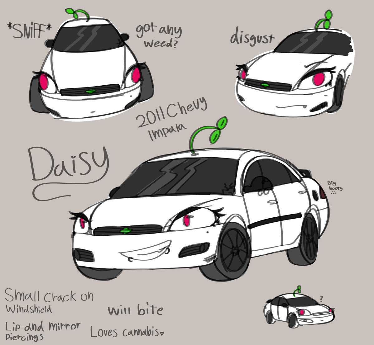 We're so back baby Hello everyone! As you may know, I wanted to start over from my old account @Mini_Miat . I will be using this account for my art now. :) Heres my new carsona, Daisy! It's just a rough sketch for now, but I like the way she turned out. #LM #livingmachine #art