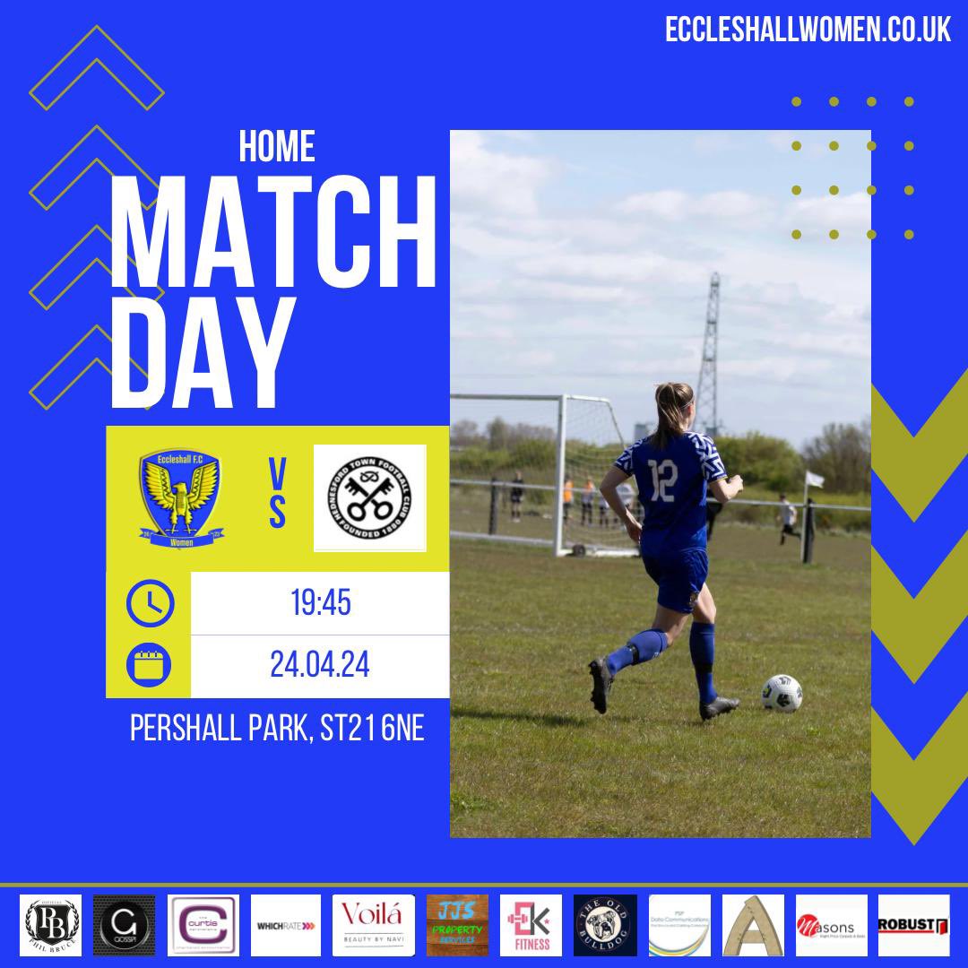 - It’s Match Day…

The Girls are under the lights at Pershall Park again tonight, playing against @HTFCLadies in our @sglfl League Fixture, 7:45pm kick-off…

Come on Girls! 💙🦅

(👩‍💻 @KieraMaee__ )

(Adults £2, Children £1)

#hednesfordtownfc #eccleshallfcwomen #eagles