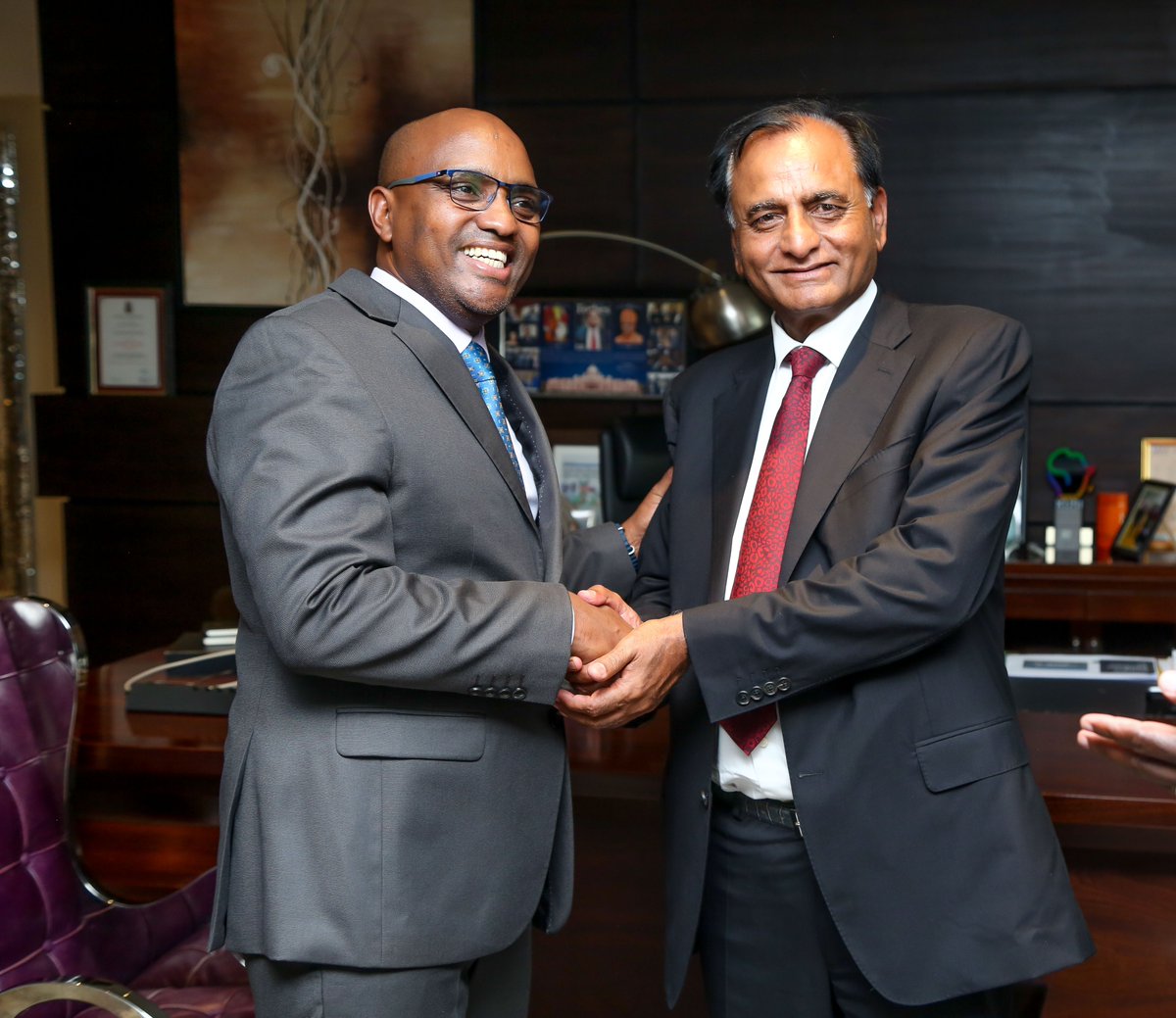As part of our continued support for the manufacturing sector KCB Group CEO, @Saagite paid a courtesy call to Mr. @RavalNarendra Founder & Chairman of @Devkigroup. 

#ForPeopleForBetter #KCBNiYetu