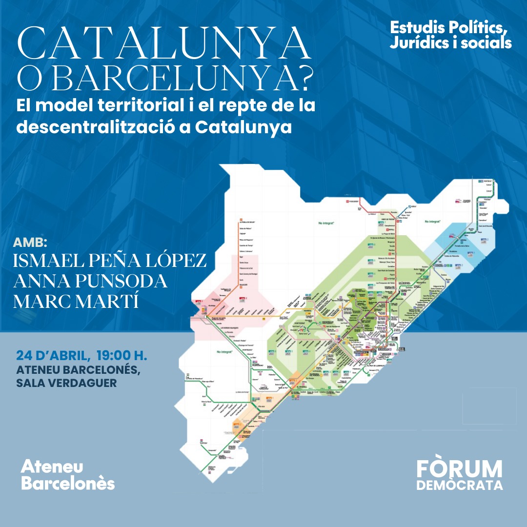 🔊És avui a les 19h a l'@ateneubcn ! 
Parlarem de descentralització, infraestructures, administració pública, la "Barcelona dels 5 milions" , micropobles... i moltes coses més!

🗣️Amb <a href="/ictlogist/">Ismael Peña-López</a>, <a href="/PunsodaRicart/">Anna Punsoda Ricart</a> i <a href="/MMartiCosta/">marc marti-costa</a> , en col·laboració amb el cicle de <a href="/ForumDemocrata/">Fòrum Demòcrata</a>