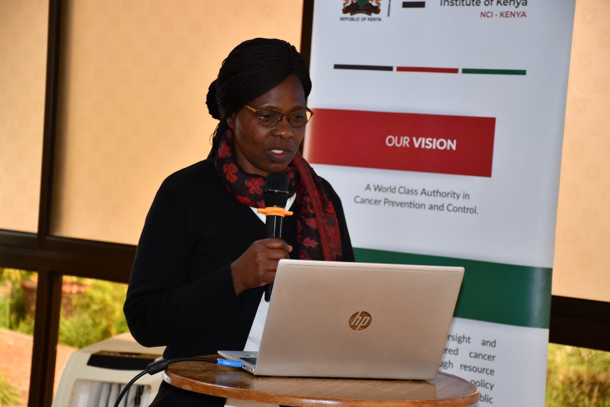 Cecilia Wandera, Incharge National Cancer Registry sharing her presentation on Data and Registry. Data plays a critical role in informing policy and decision-making in the country.