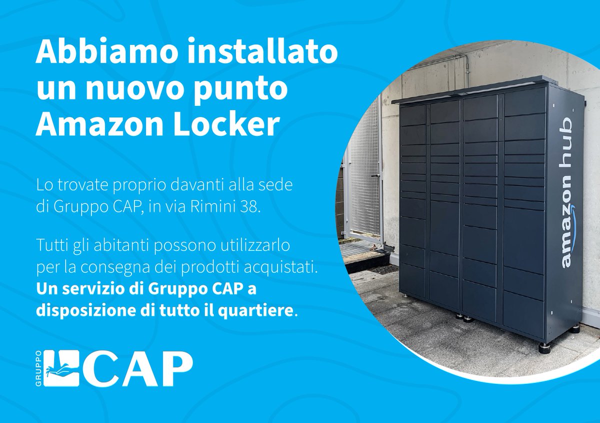 📍 Un nuovo servizio per il quartiere: da oggi è disponibile il nuovo Amazon Locker in via Rimini 38, a Milano, proprio davanti l’ingresso del nostro #headquarters