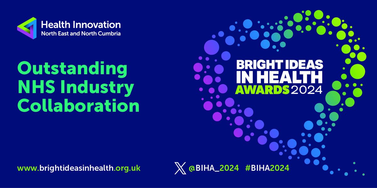 The ‘Outstanding NHS Industry Collaboration’ award at #BIHA2024 will recognise the development of a collaboration with industry that addresses a significant need & has/will have a major positive impact on patient care @HI_NENC Find out more and apply ⬇️ brightideasinhealth.org.uk/?utm_source=tw…