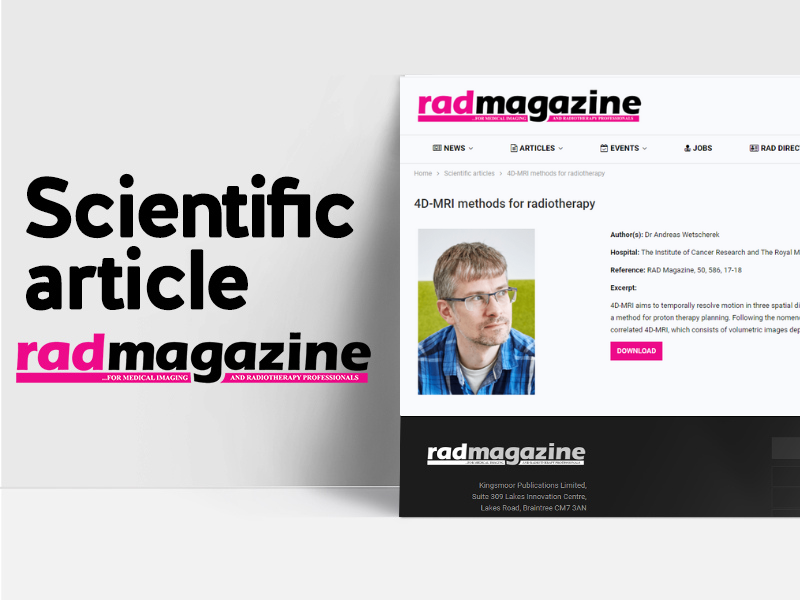 March scientific article now available to download:

Title: 4D-MRI methods for radiotherapy
Author(s): Dr Andreas Wetscherek

radmagazine.com/scientific-art…

#RADMagazine #medicalimaging #healthcare #medical #radiology #radiotherapy #MRI