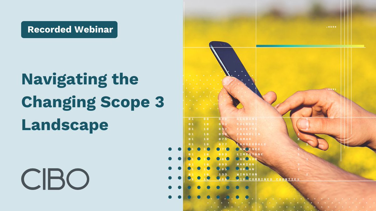 Watch CIBO’s webinar to discover how monitoring and reporting on #Scope3 emission can help reduce the impact of #ClimateChange. #GHGEmissions ow.ly/atRA50Qngw3