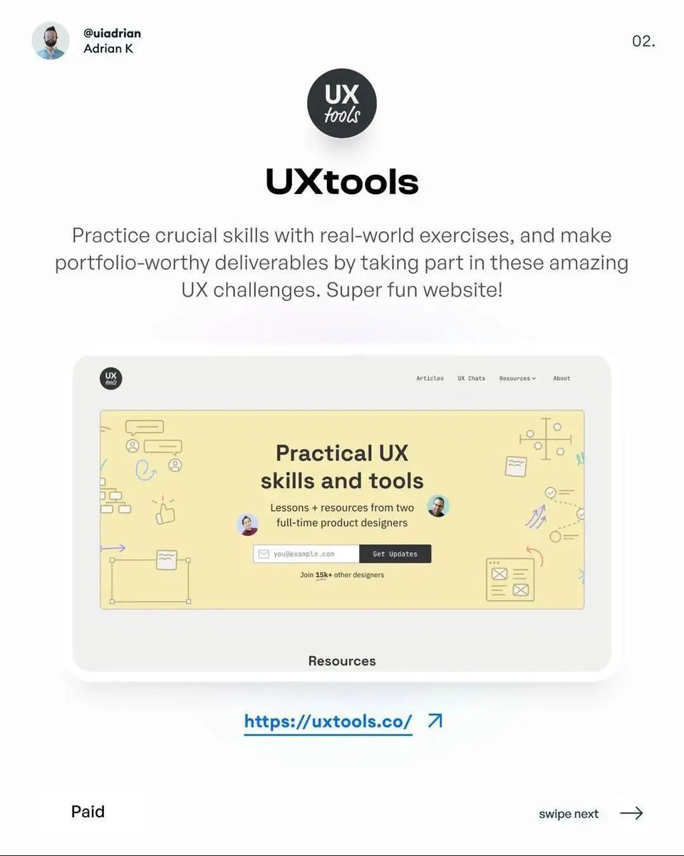 PeterROCK_'s tweet photo. Are you a UI/UX designer ? Check out these amazing sites
If you find this helpful, like and repost.
Leave a comment
Follow for more.
#uiux #design #uidesign #uxdesign #userexperience #designterminology #userInterface #sites #designlanguage #designtips #goldenrules #designpr https://t.co/YnrkE0ZuRF