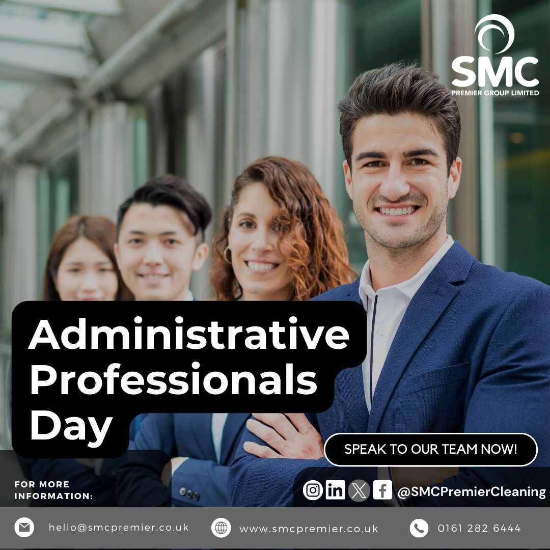 smcpremierclean's tweet image. To all the administrative professionals out there, thank you for keeping SMC Premier Group running smoothly! Your hard work and dedication are truly appreciated. 
Here&apos;s to you! 

#SMCPremierAdminDay 
#CleanWorkspaces
#IndustrialCleaning
#CommercialCleaners
#SpotlessService
