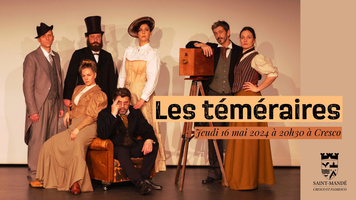 saintmande's tweet photo. Un grand moment de #théâtre à ne pas manquer ! Les téméraires, le 16/05 à 20h30 à #saintmande.
🎩  1894. L’affaire #Dreyfus coupe la France en deux. 📰 #Zola avec sa plume, 📽️ #Méliès avec sa camera s’engagent dans une lutte pour la vérité. 
Réservation : https://t.co/AgYzUAjkHh https://t.co/v94lzQ6fBk