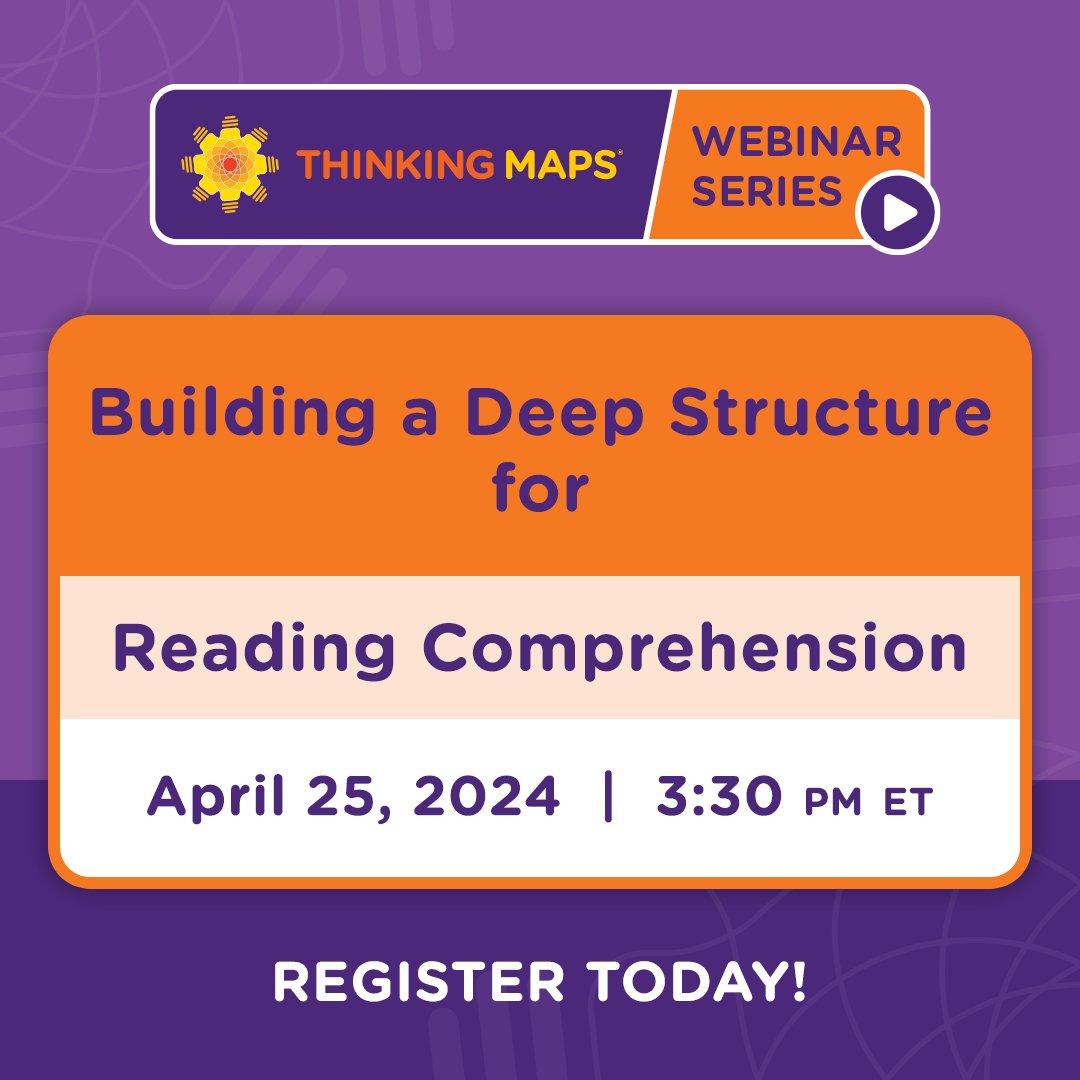 Reading comprehension is a critical foundation for success across all content areas—but many students struggle to extract meaning from complex content. Register now to learn how Thinking Maps supports reading comprehension. ow.ly/jXbk50RgCQa