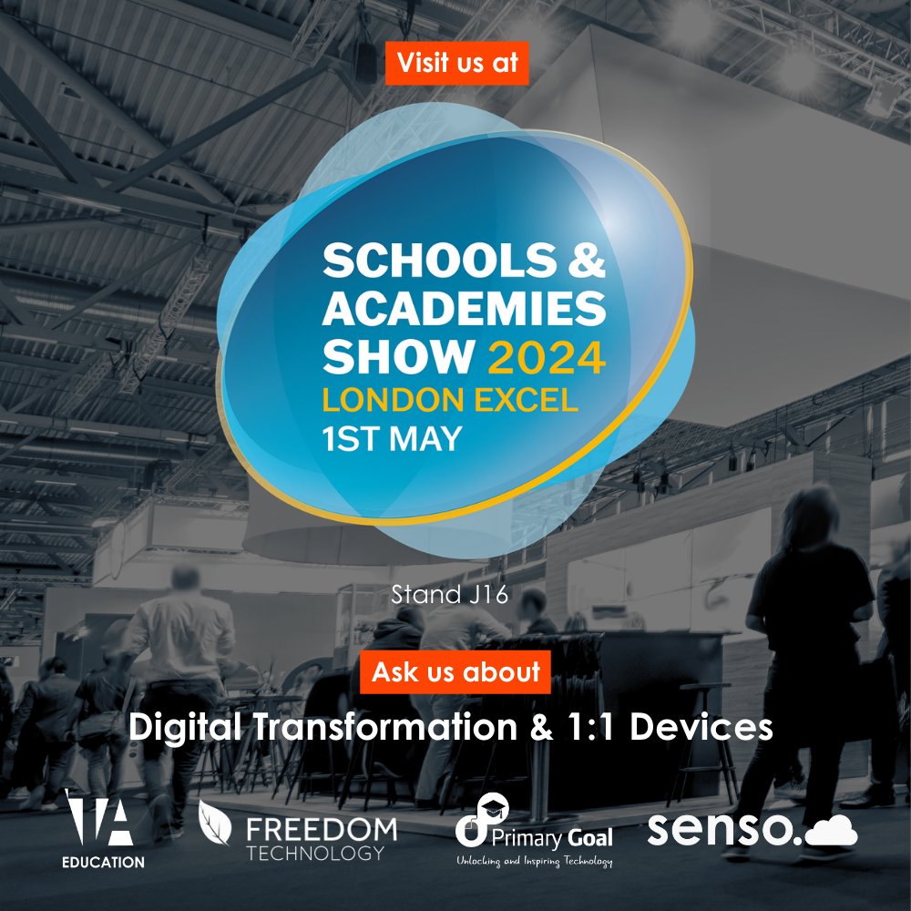 · Excited to team up with @FreedomTechEdu, @Sensocloud, and @PrimaryGoalltd at the @SAA_Show on 1st May 2024 in London! Come explore the future of #DigitalTransformation and #1to1Devices with us! Register here: schoolsandacademiesshow.co.uk #EdTech #FutureOfEducation
