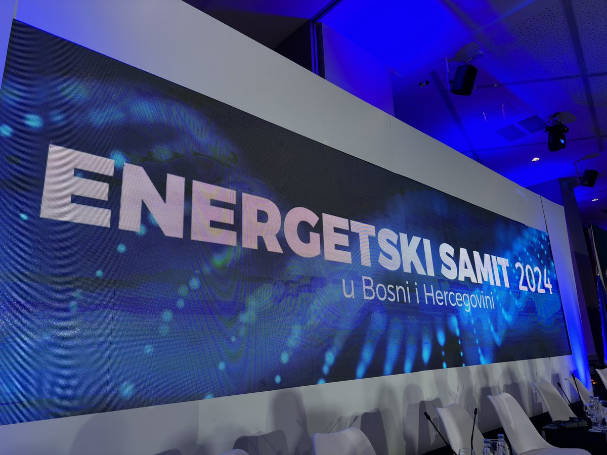 Starting now! The #EnergySummit2024, opened by US Ambassador Michael Murphy. The introductory panel includes the BiH Foreign Affairs Minister, MVTEO Assistant Minister, FBiH PM, and ambassadors of Germany, Czech, the UK, and UNDP Resident Representative #EnergetskiSamit2024