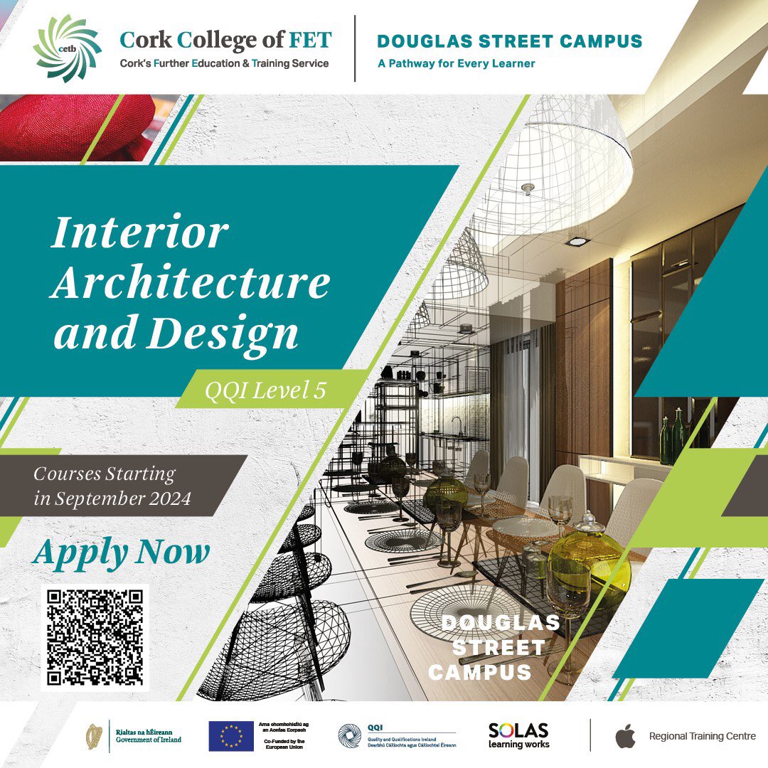 Interested in Interior Architecture and Design? Our QQI L5 full-time day course commences Sept 2024. Simply apply online today: douglasstreetcampus.ie #interiordesign #architecture @DSC_Library @DSC_Erasmus @CorkETB @CareersPortal @QQI_connect @Instgc @ThisisFet @corklearning